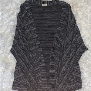 Grey Striped Cardigan